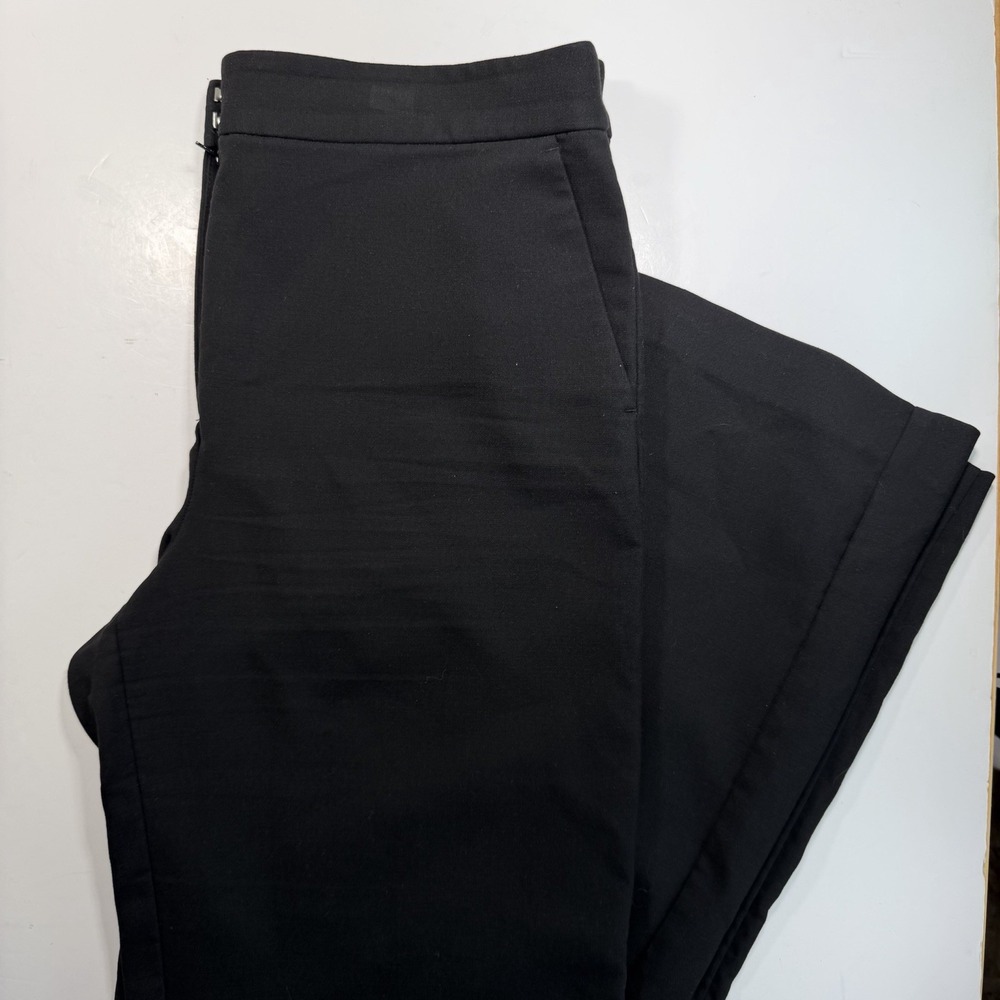 LOFT Women's Black Wide Leg Dress Pant Trouse 12 Tall Classic Work Wear Office